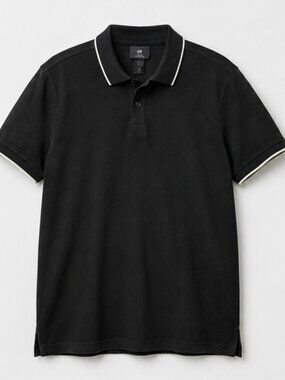 H&M Slim Fit Black Polo Shirt – Size L